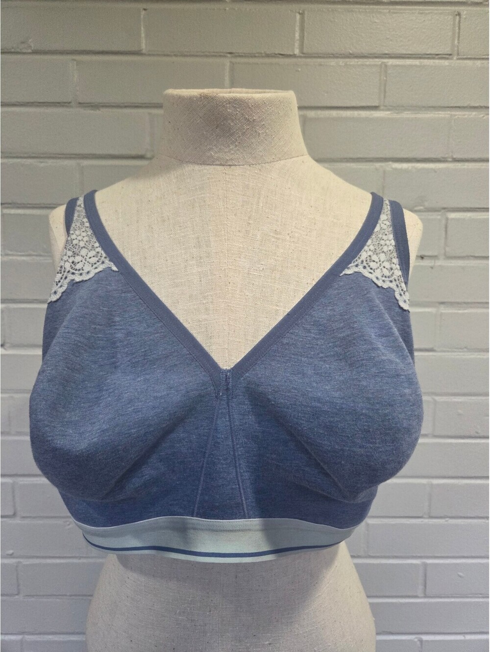 Cacique Women's Blue and White Bra